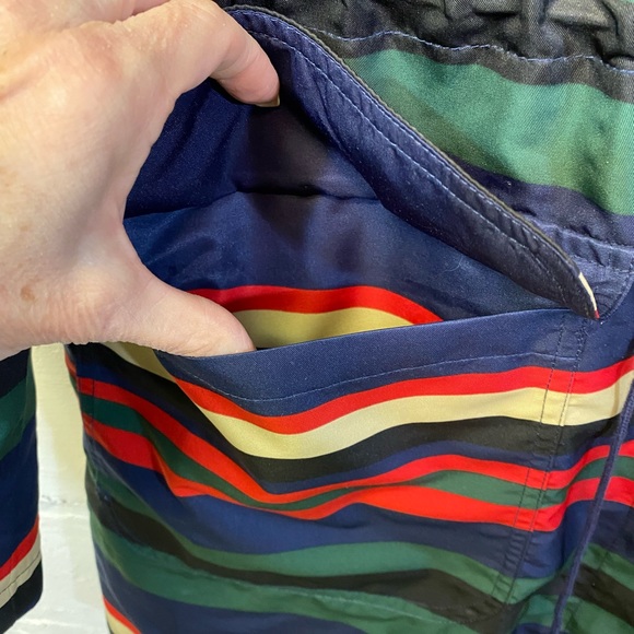 C Wonder Bright Stripe 3/4 Length Reversible (Navy)Jacket Pockets Adjust Waist - Picture 4 of 10